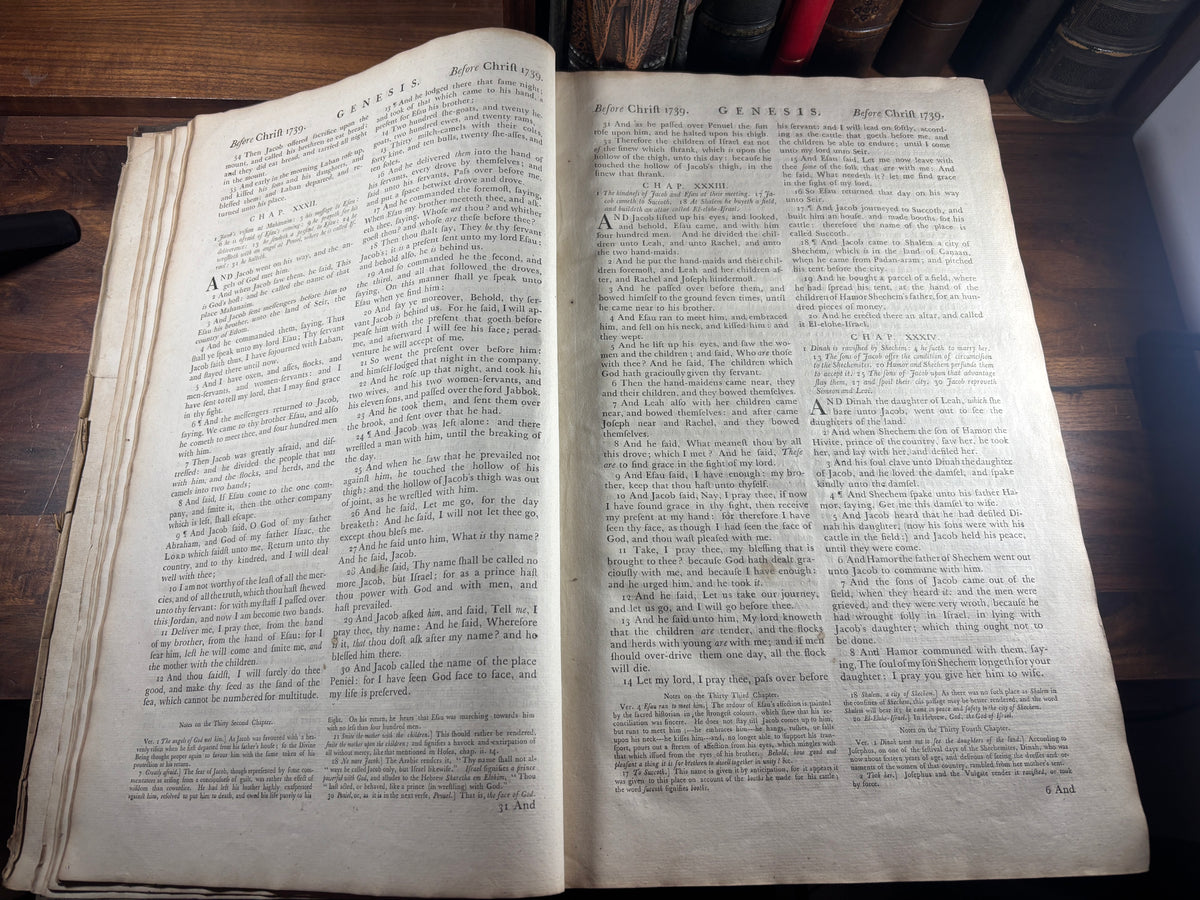 1769–1771 John Baskerville Holy Bible, Birmingham, Complete with 10 Engravings