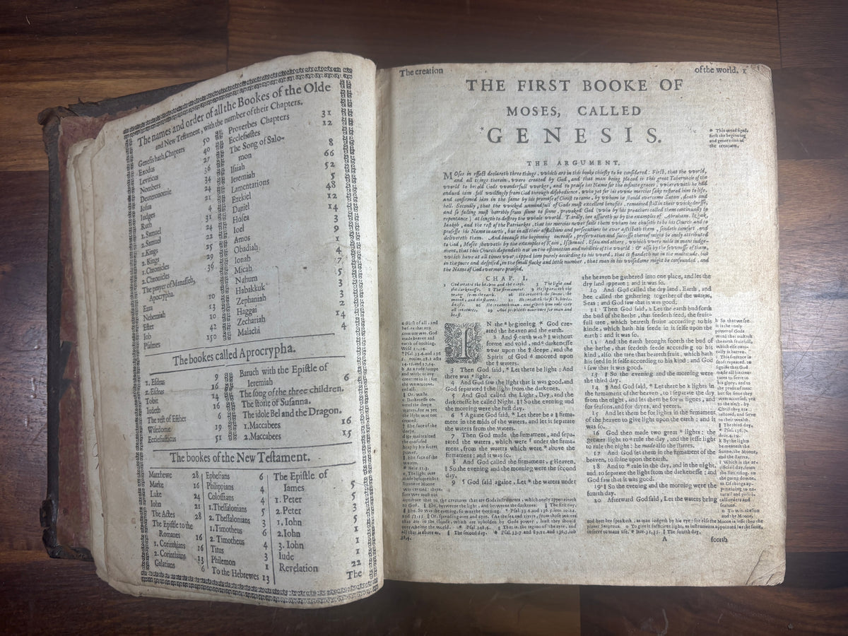 1599 Geneva Bible, Herbert 249, Illustrated Quarto, Early Binding and Musical Psalms
