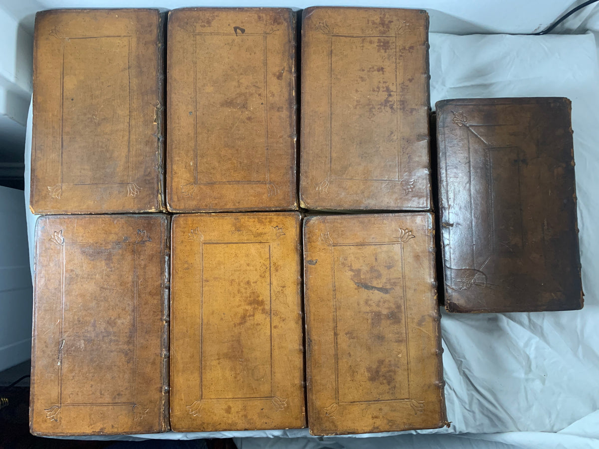1st Octavo Ed 1711 Beaumont & Fletcher 7 Vol Works Set W/ Copper Engraved Plates