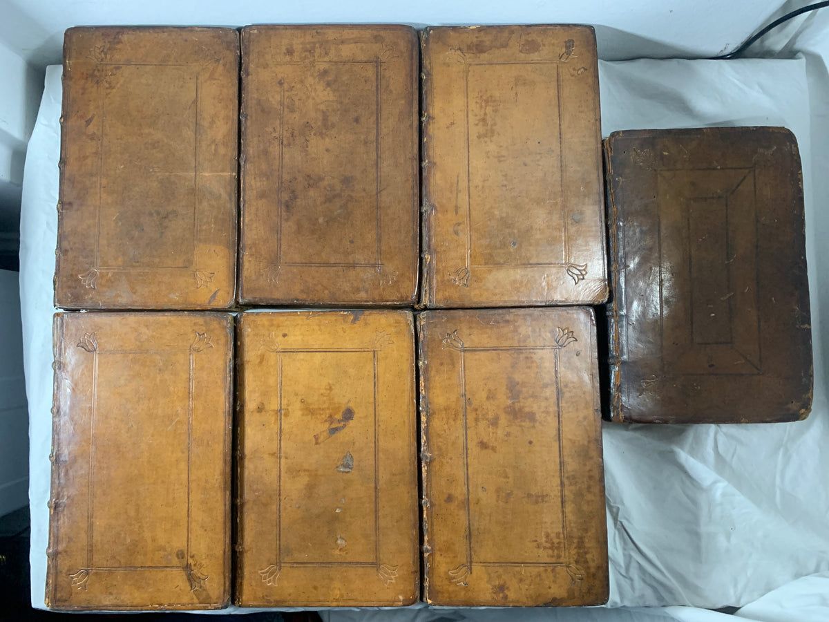 1st Octavo Ed 1711 Beaumont & Fletcher 7 Vol Works Set W/ Copper Engraved Plates