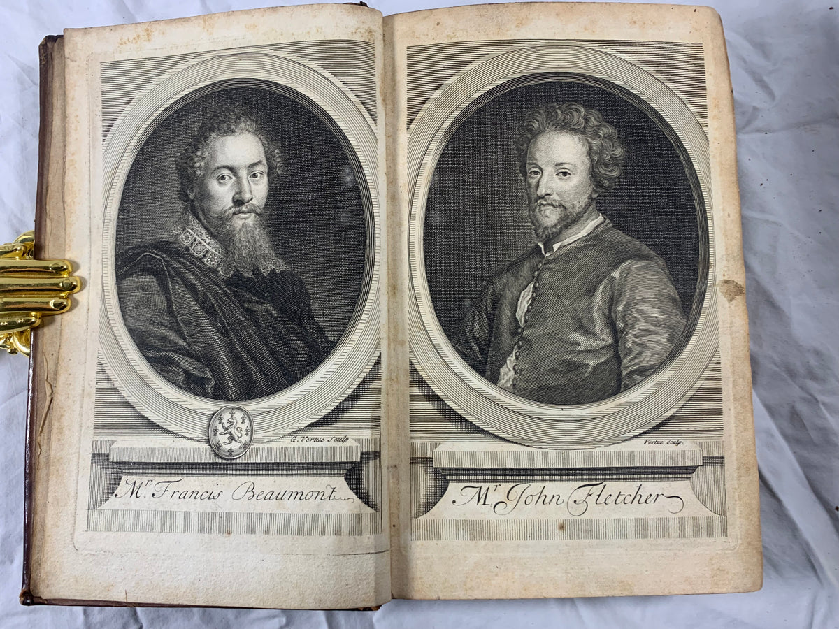 1st Octavo Ed 1711 Beaumont & Fletcher 7 Vol Works Set W/ Copper Engraved Plates