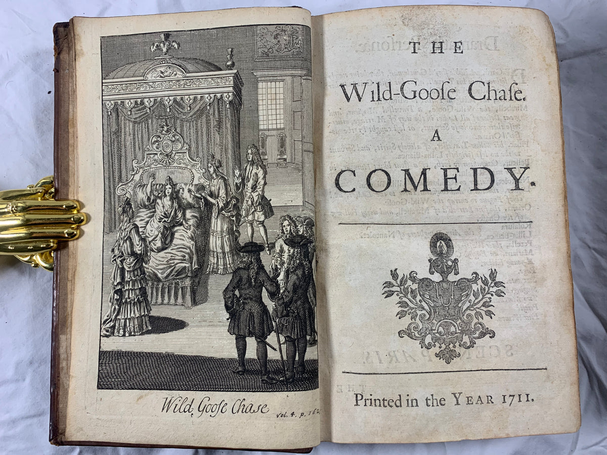 1st Octavo Ed 1711 Beaumont & Fletcher 7 Vol Works Set W/ Copper Engraved Plates