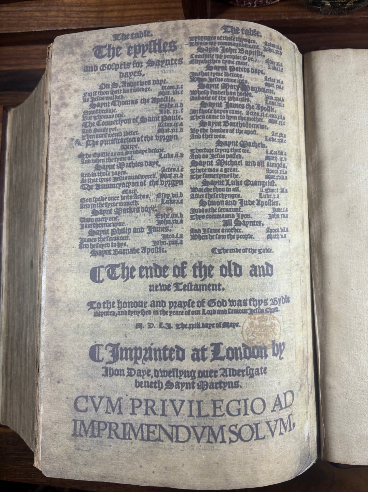 Tyndale Bible 1551 Small Folio OT, Apocrypha, NT Wood Cut Engravings, Middle Tudor