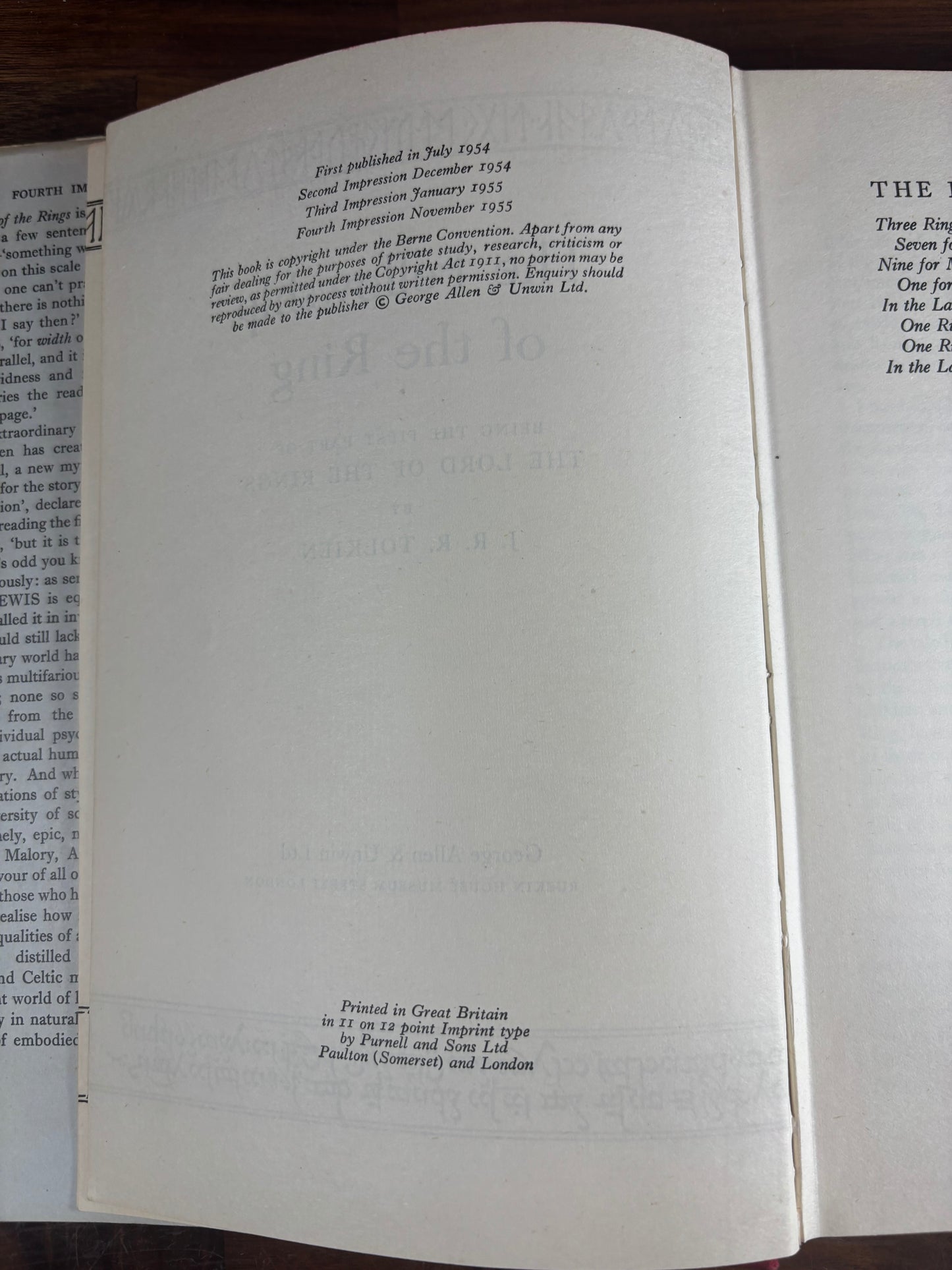 The Lord of the Rings Trilogy First Edition Set (4th, 4rd and 1st Impressions)