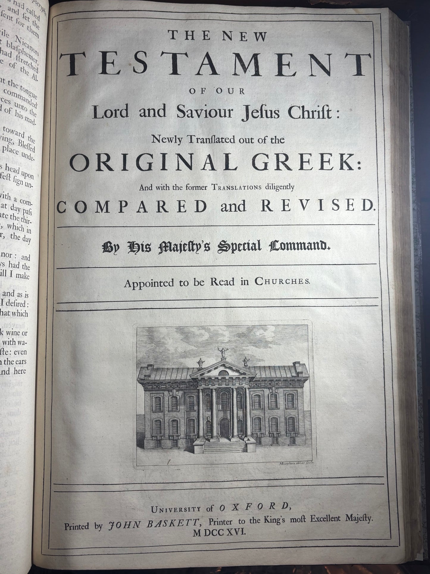 'The New Testament' Title page for the "Vinegar" Bible KJV 1717