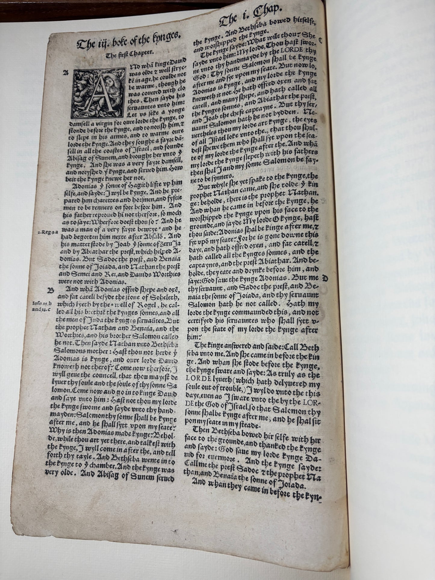 1535 Coverdale Bible Leaf W/ California Book Club Presentation Folio NO.145/450