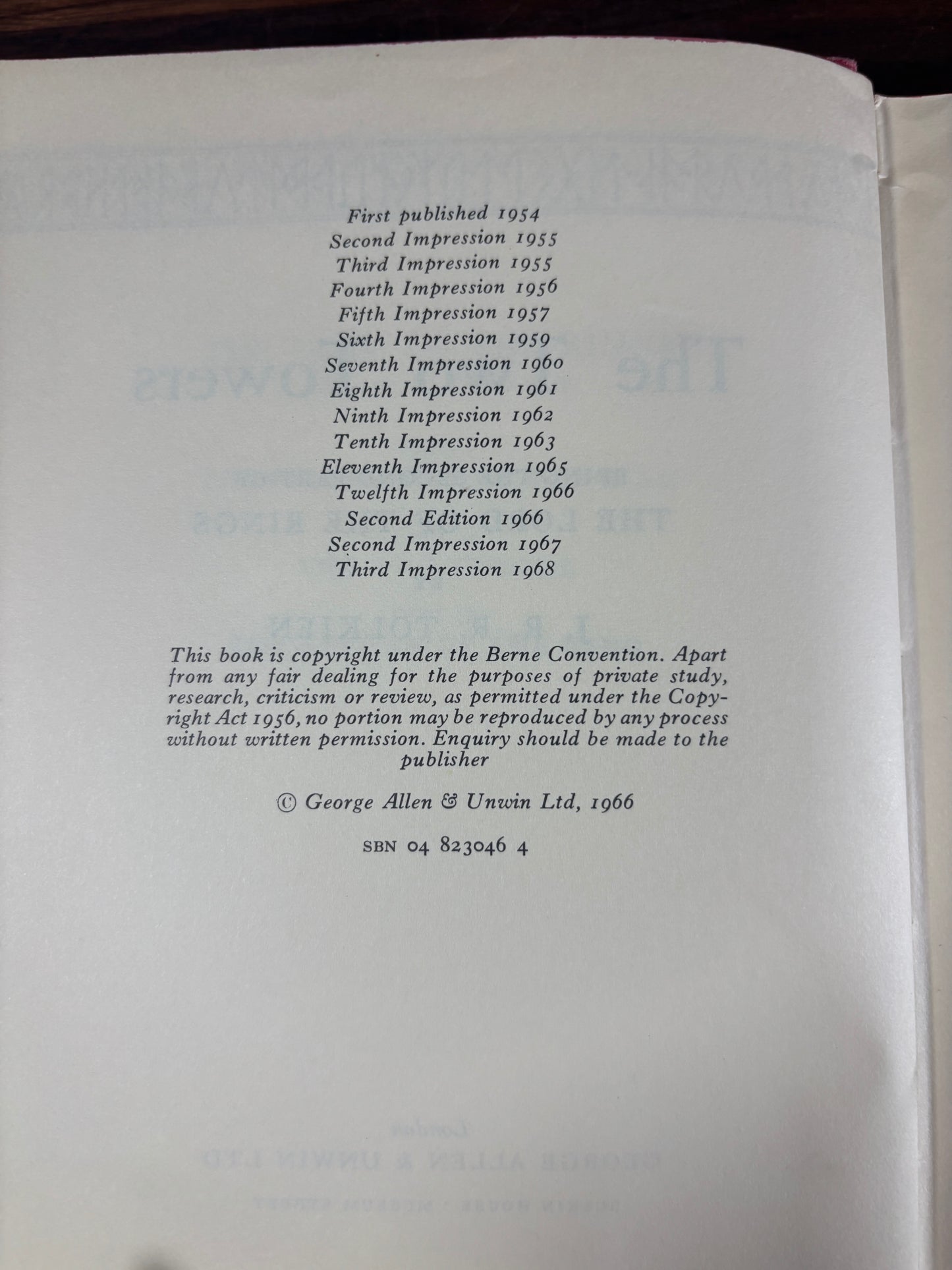 Share J.R.R. Tolkien The Lord of the Rings 2nd Ed: 1st, 3rd and 4th Impressions