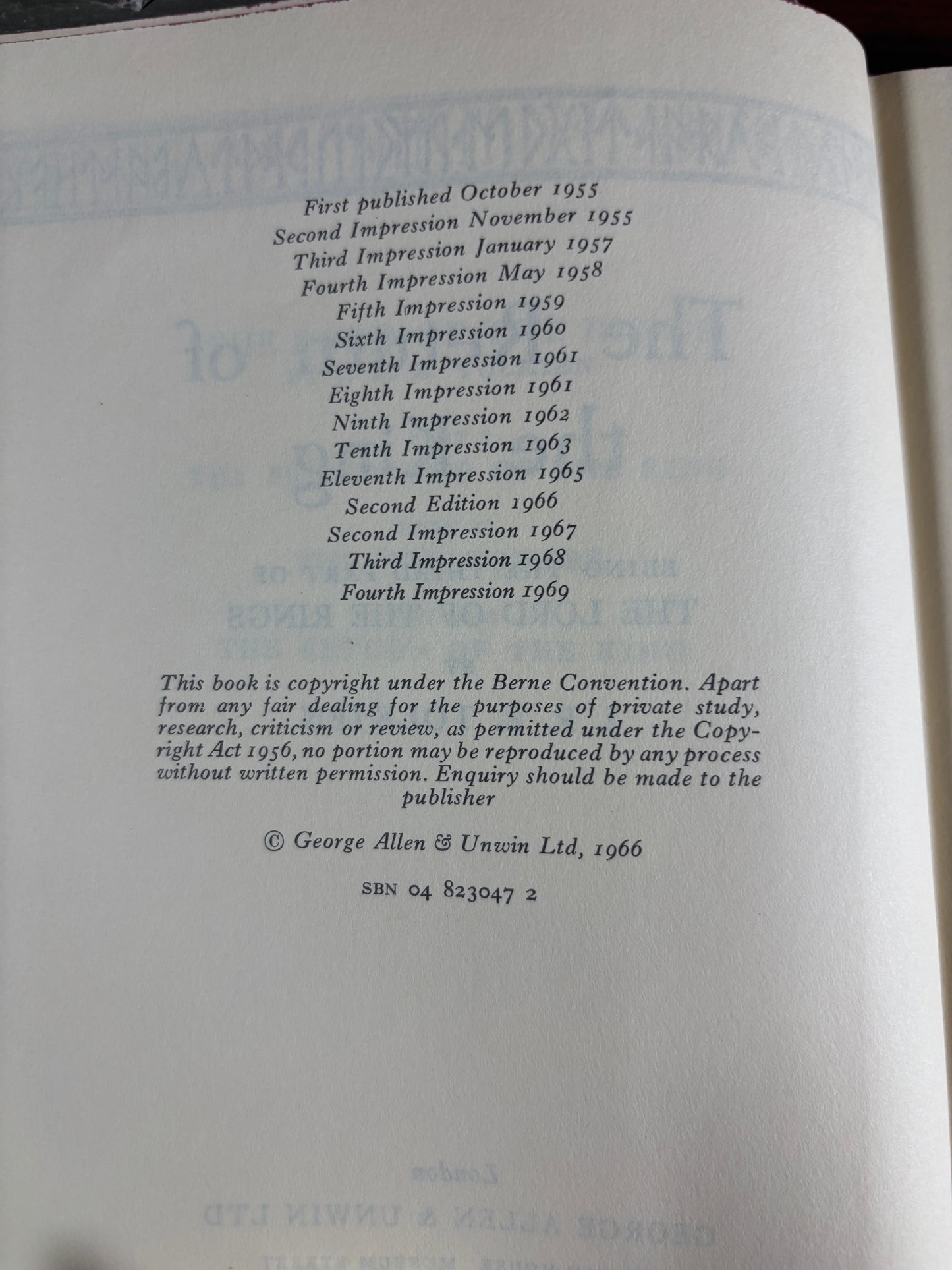Share J.R.R. Tolkien The Lord of the Rings 2nd Ed: 1st, 3rd and 4th Impressions