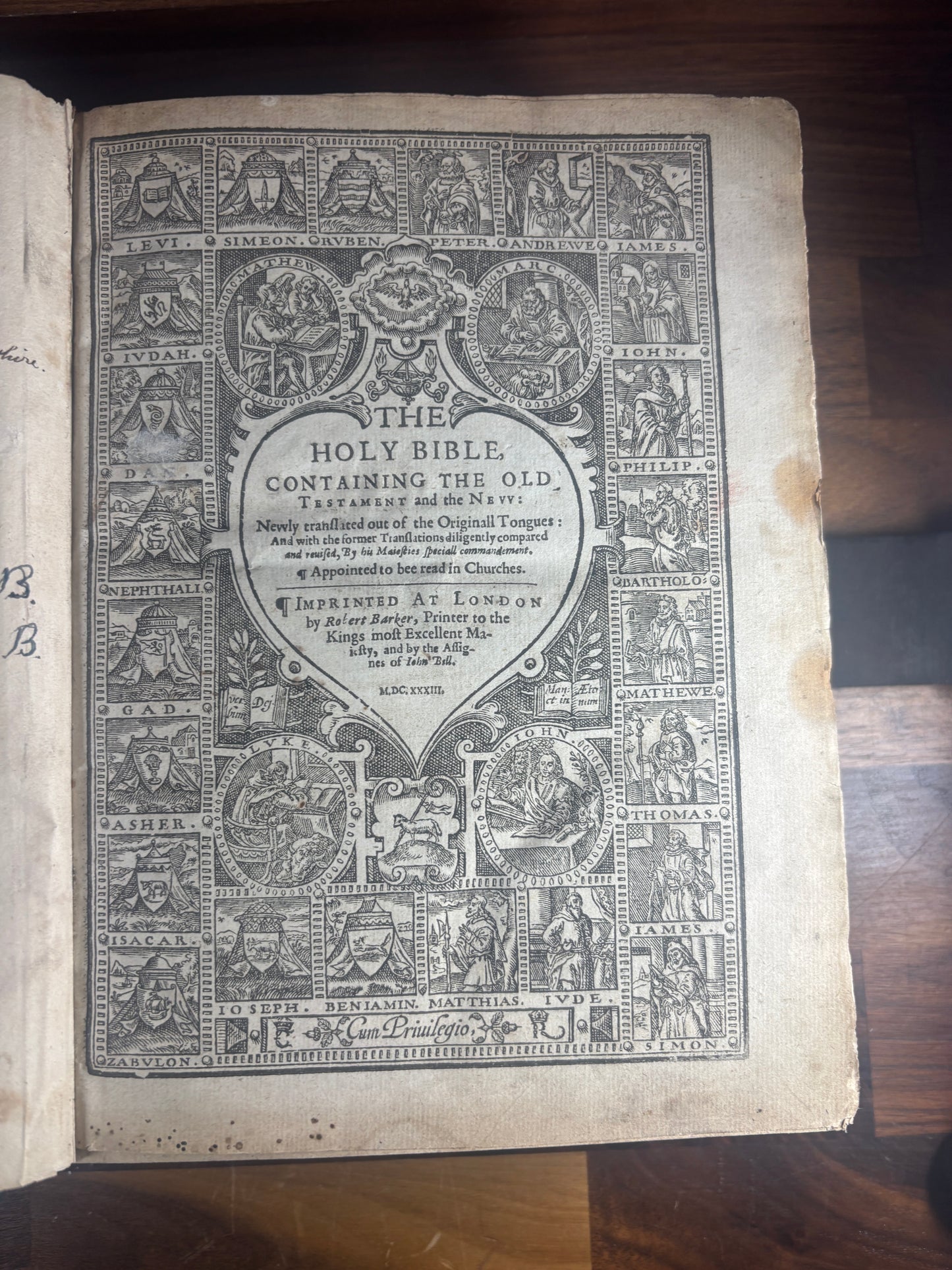 1634 KJV Bible H486 W/ Two General Title Pages