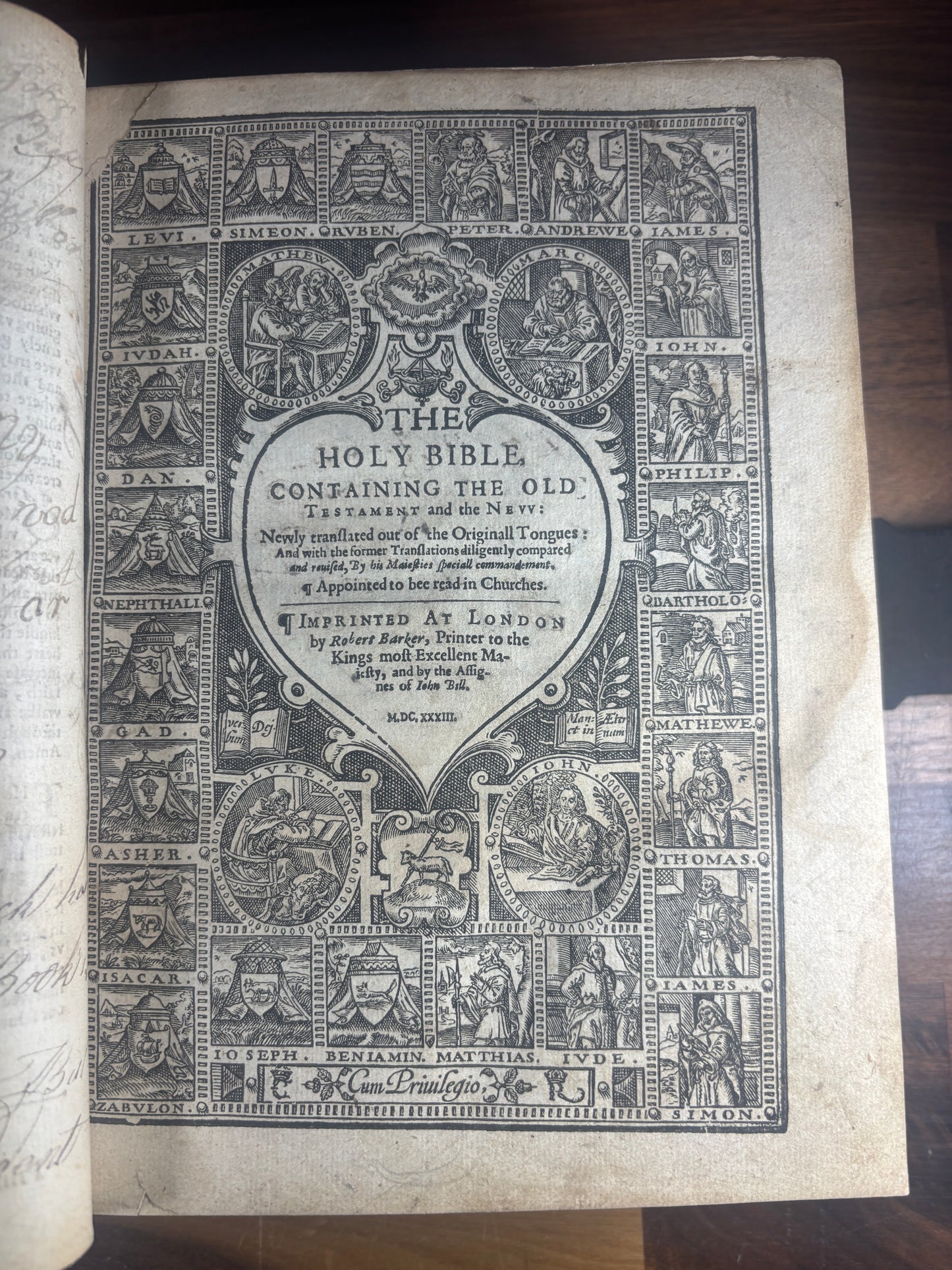 1634 KJV Bible H486 W/ Two General Title Pages