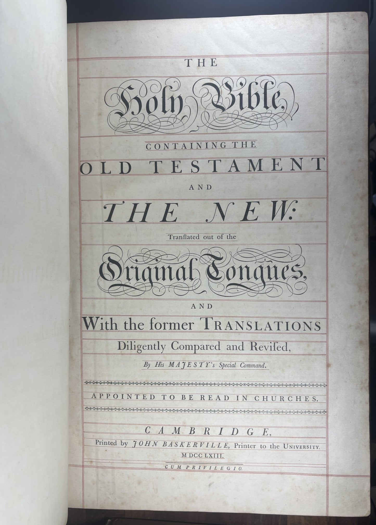 1763 John Baskerville Cambridge Pulpit Bible