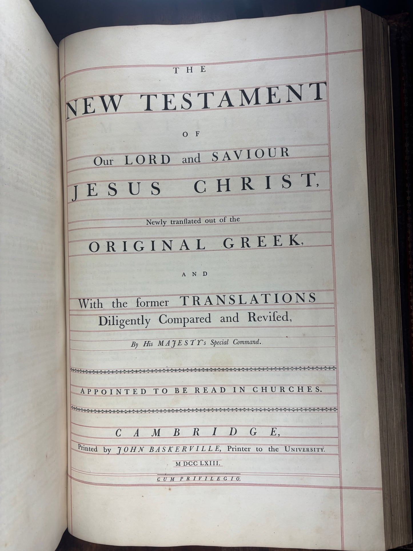 1763 John Baskerville Cambridge Pulpit Bible