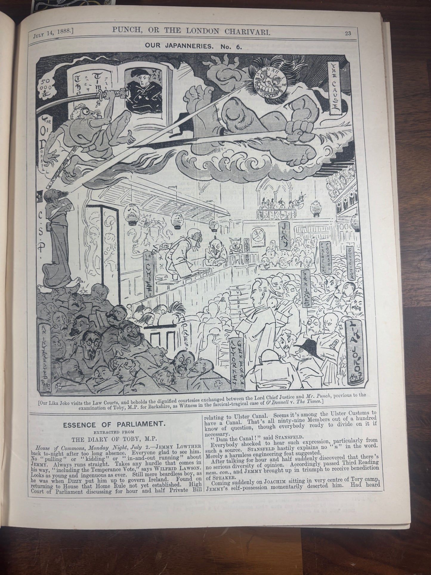 Punch Magazine 1888 Complete 2-Volume Set w/ Jack the Ripper Cartoon