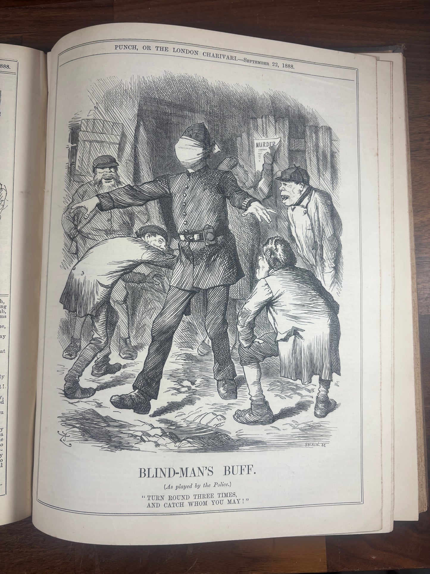 Punch Magazine 1888 Complete 2-Volume Set w/ Jack the Ripper Cartoon