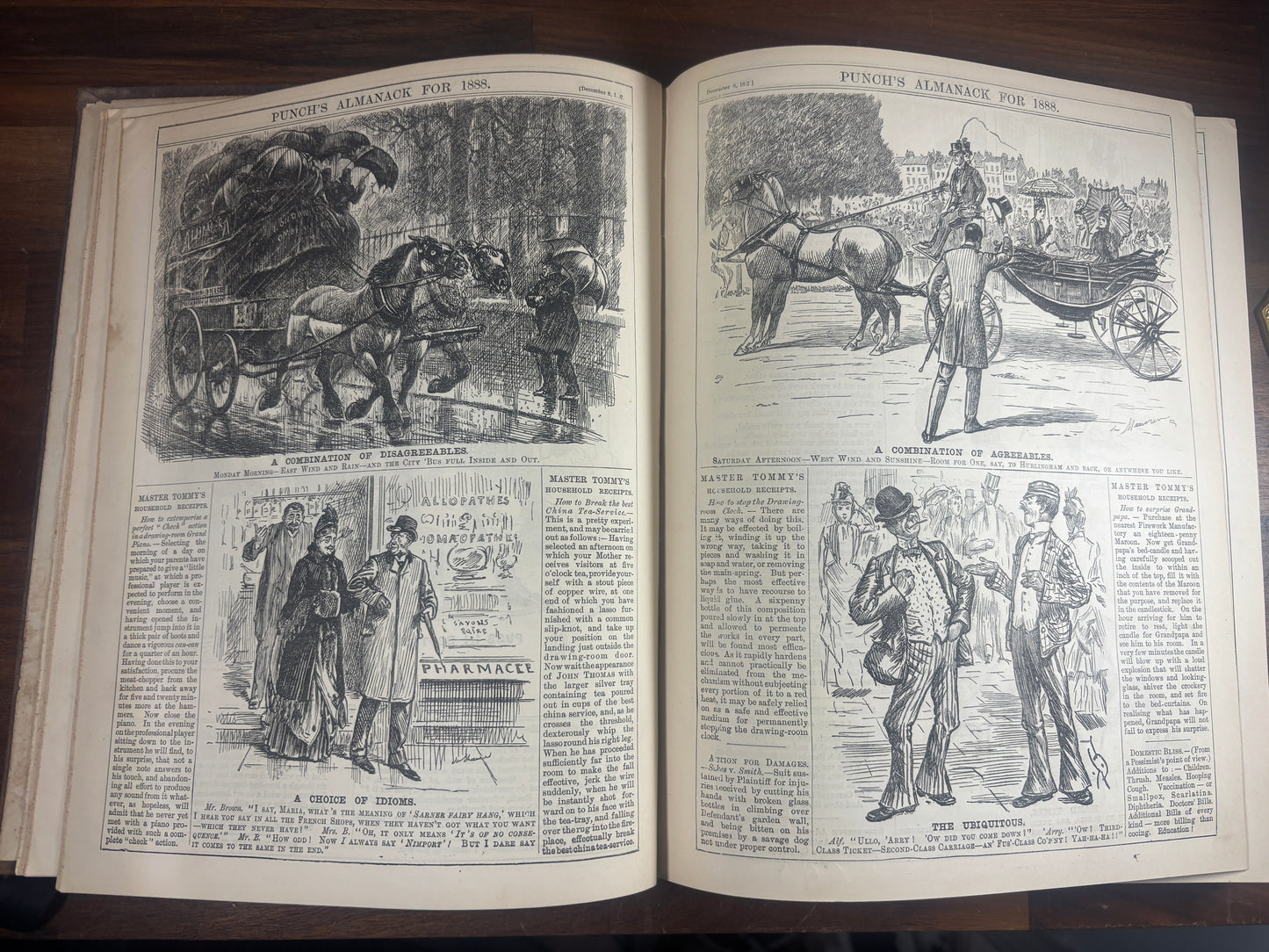 Punch Magazine 1888 Complete 2-Volume Set w/ Jack the Ripper Cartoon