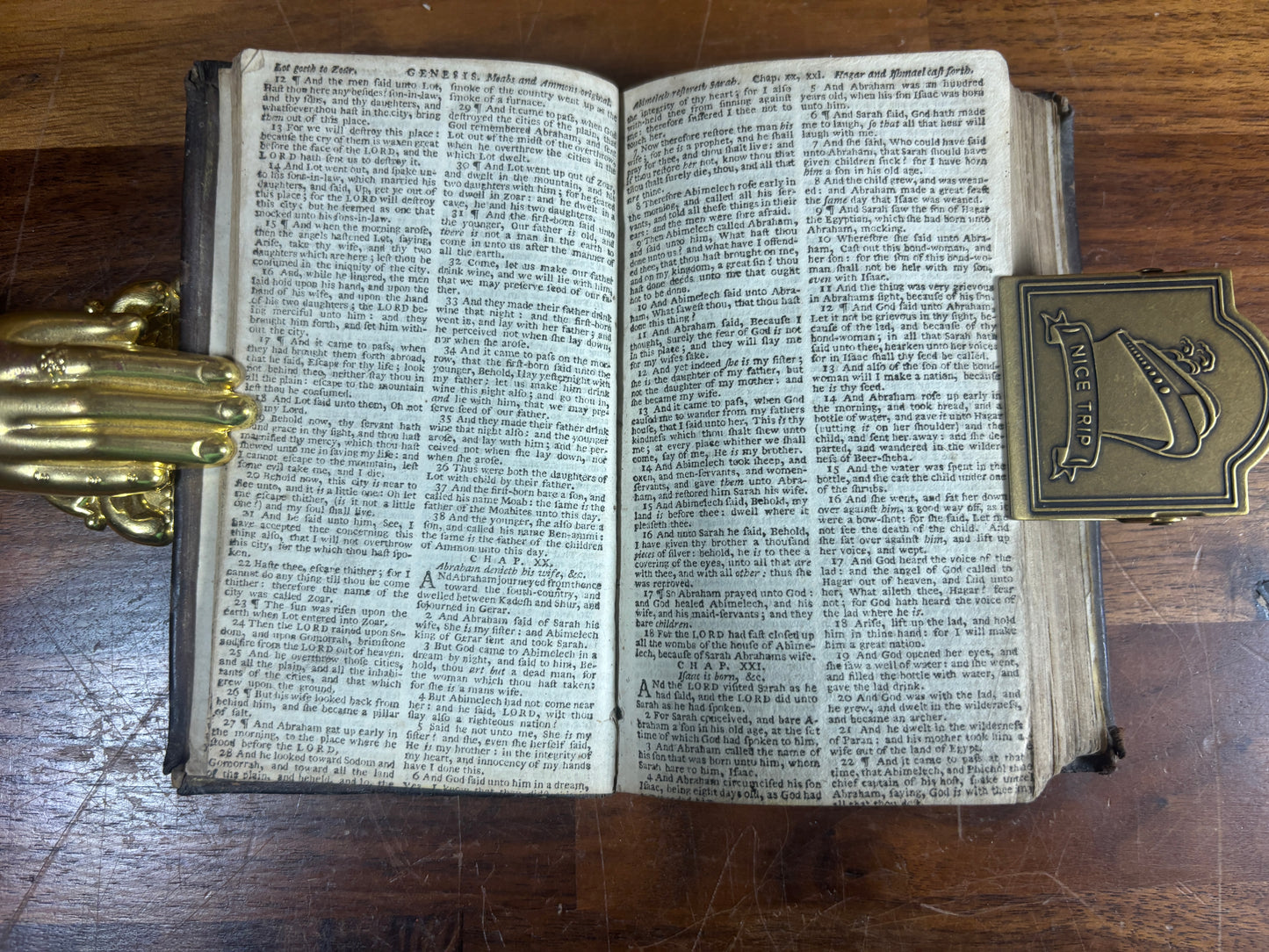 Pocket KJV Bible Dated 1764 w/ inscriptions, volume 1 of 2