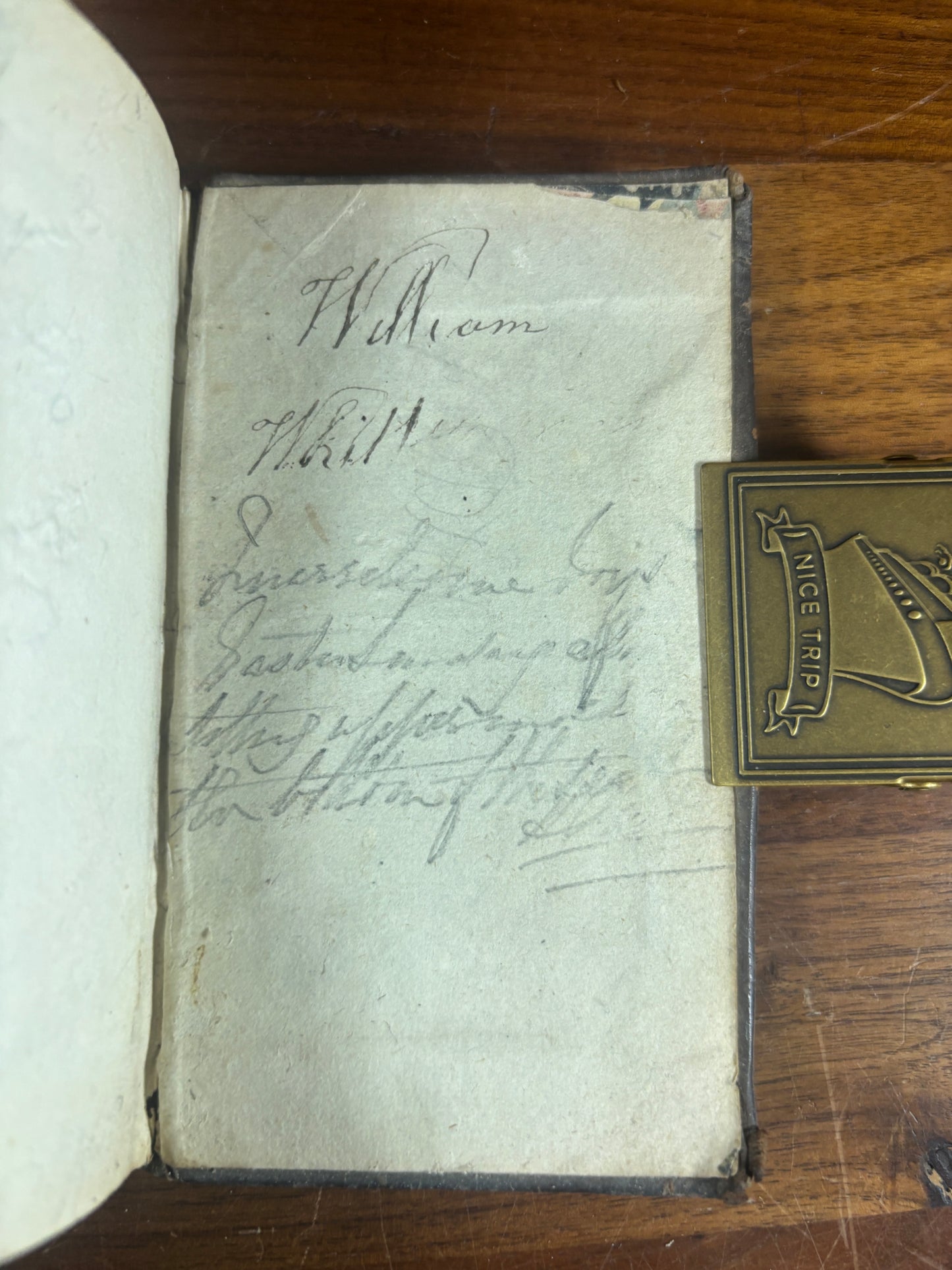 Pocket KJV Bible Dated 1764 w/ inscriptions, volume 1 of 2
