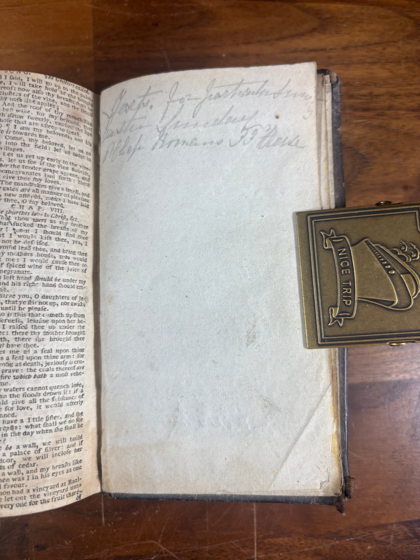 Pocket KJV Bible Dated 1764 w/ inscriptions, volume 1 of 2