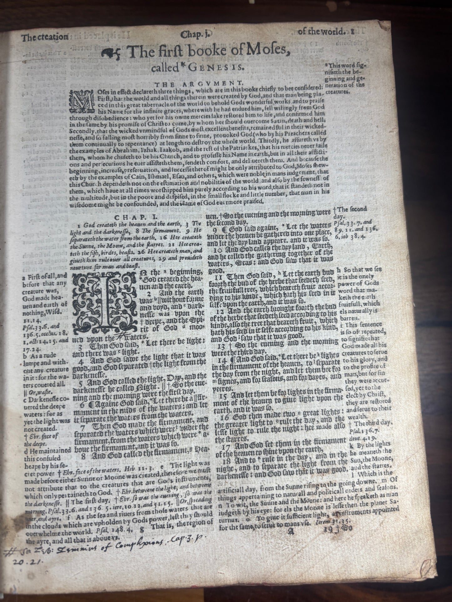 1614 Geneva "Breeches" Bible, Made 3 Years After The 1st KJV, Early Stuart Era
