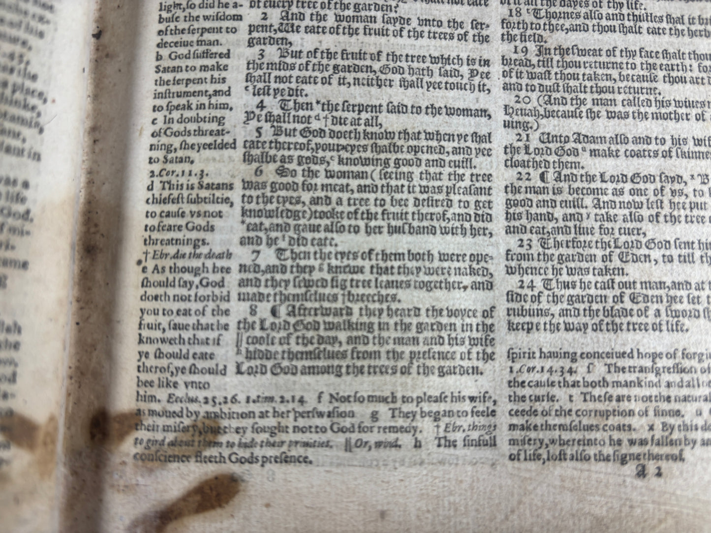 1614 Geneva "Breeches" Bible, Made 3 Years After The 1st KJV, Early Stuart Era