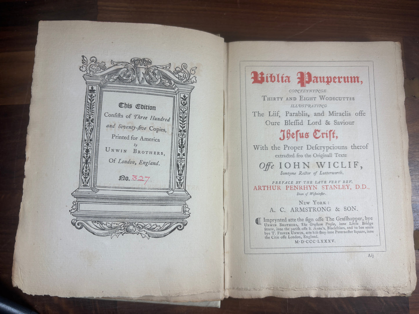 Biblia Pauperum (Bible of the poor) Victorian Facsimile Numbered 327/375 Printed 1885