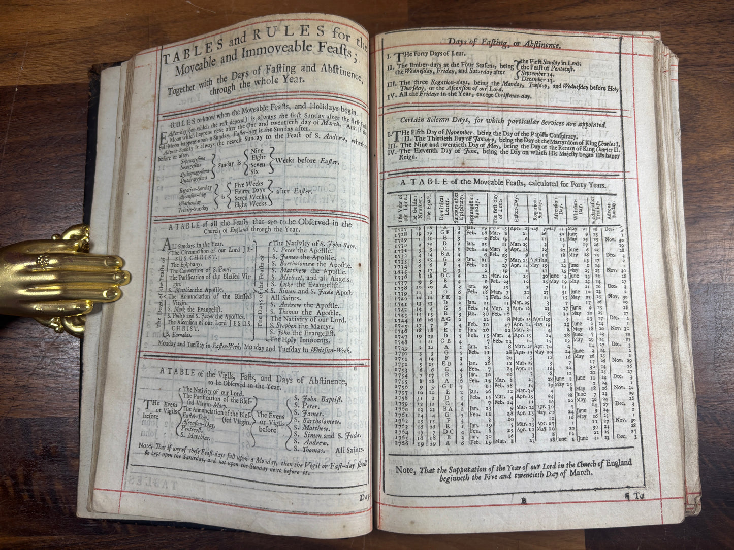 Book Of Common Prayer & Book Of Psalms Printed 1729 Red-Ruled