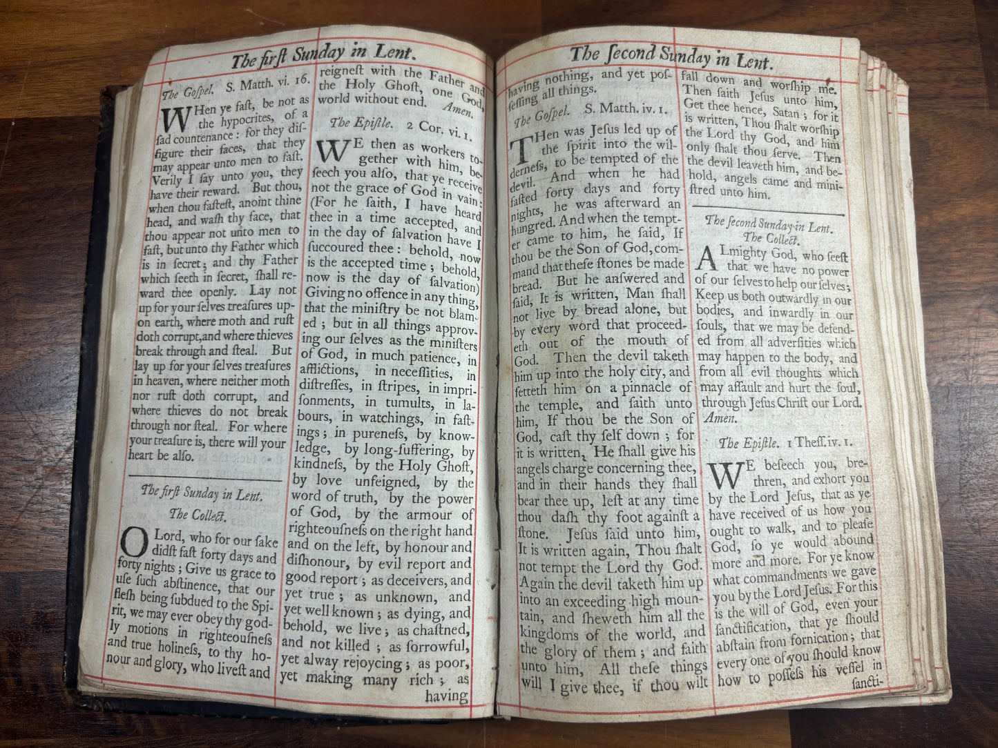 Book Of Common Prayer & Book Of Psalms Printed 1729 Red-Ruled