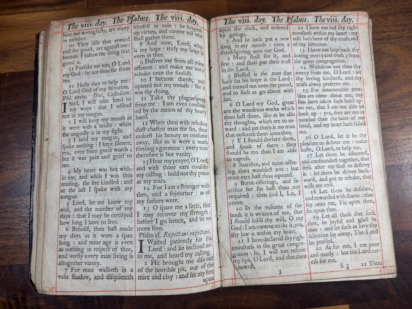Book Of Common Prayer & Book Of Psalms Printed 1729 Red-Ruled