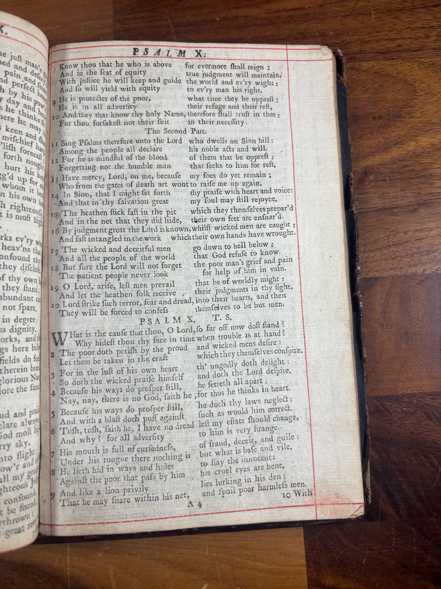 Book Of Common Prayer & Book Of Psalms Printed 1729 Red-Ruled