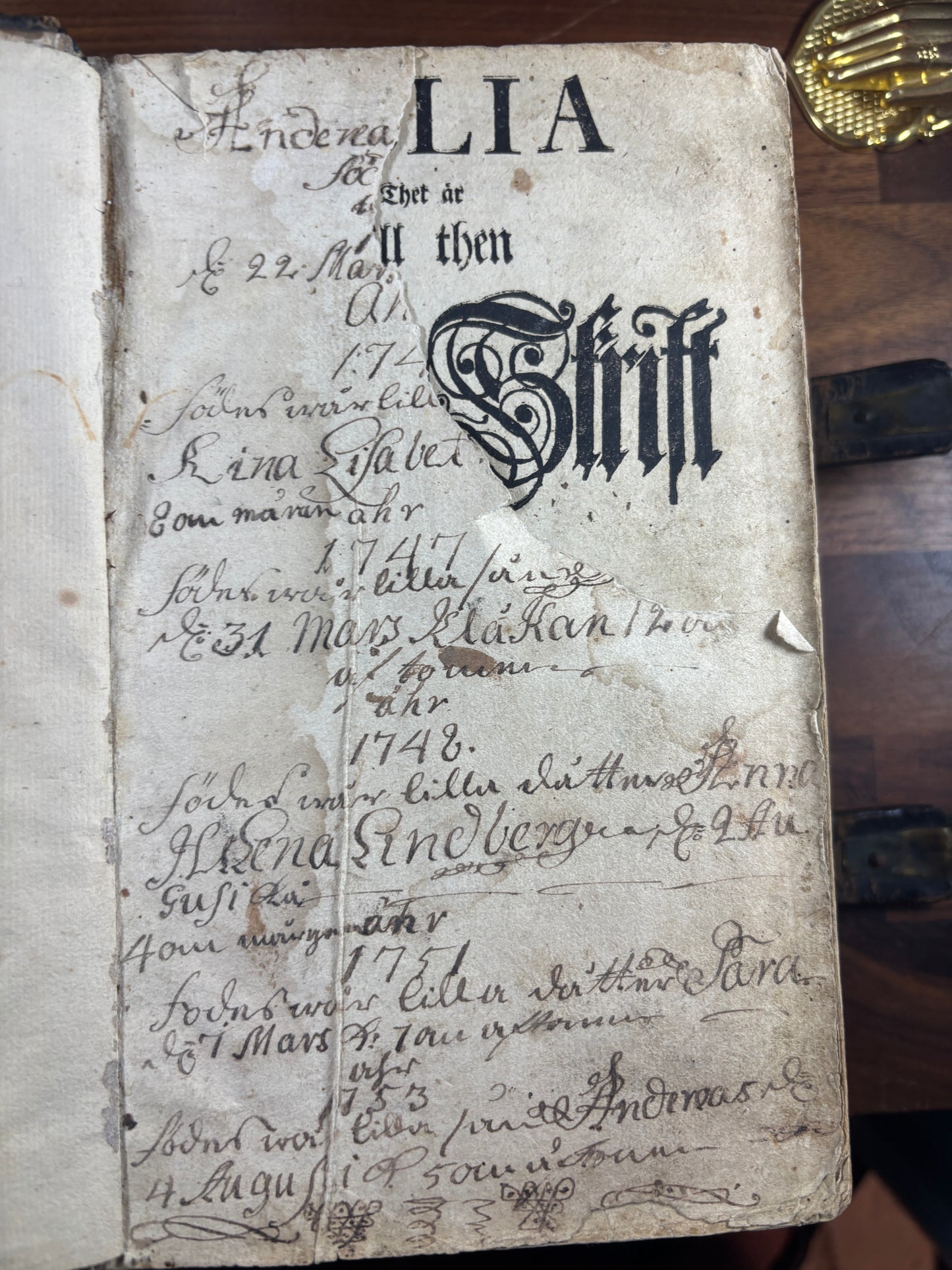 1729 Swedish Bible W/ Brass Clasps, Printed 8 Years After The Great Northern War
