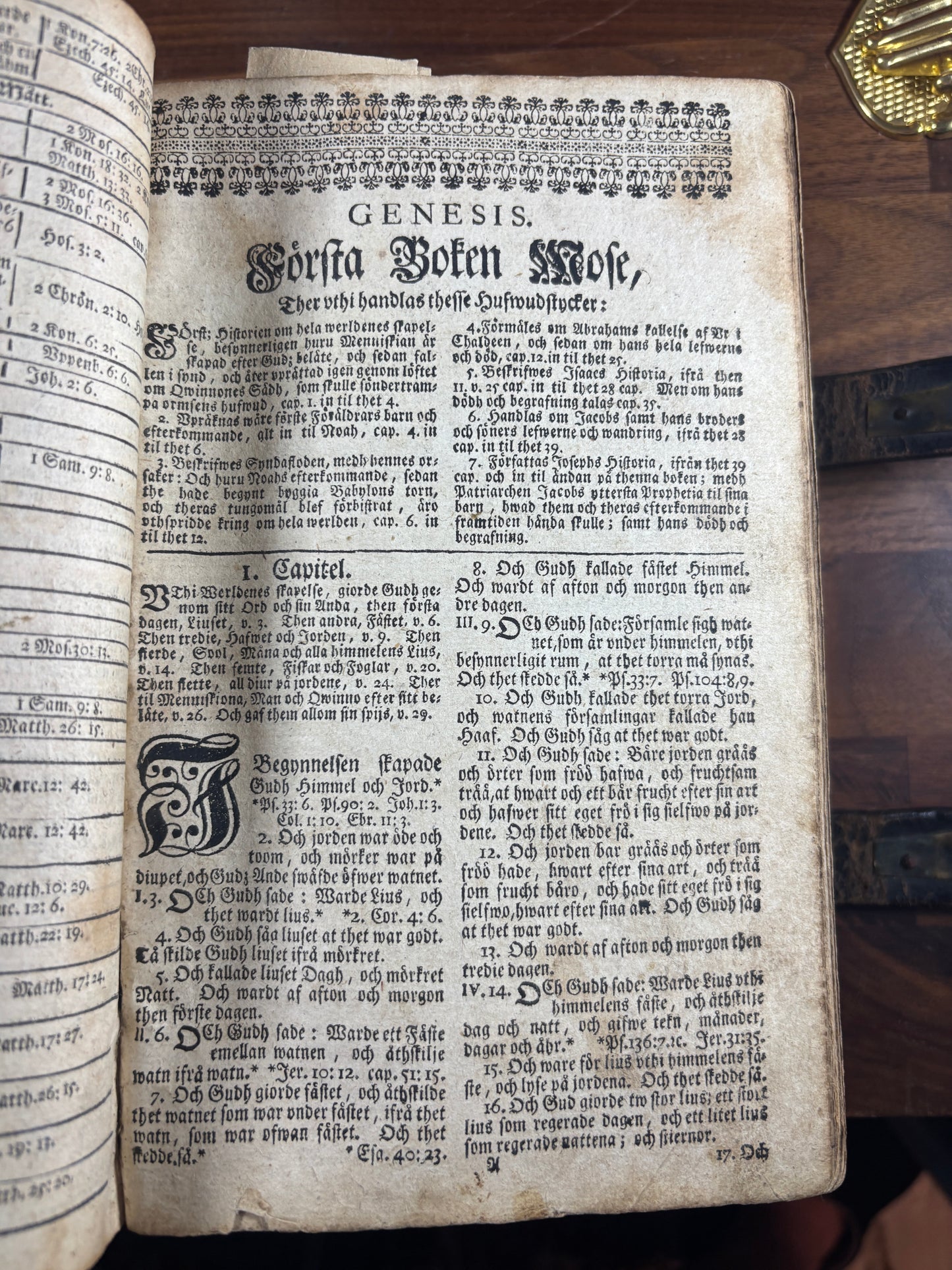 1729 Swedish Bible W/ Brass Clasps, Printed 8 Years After The Great Northern War
