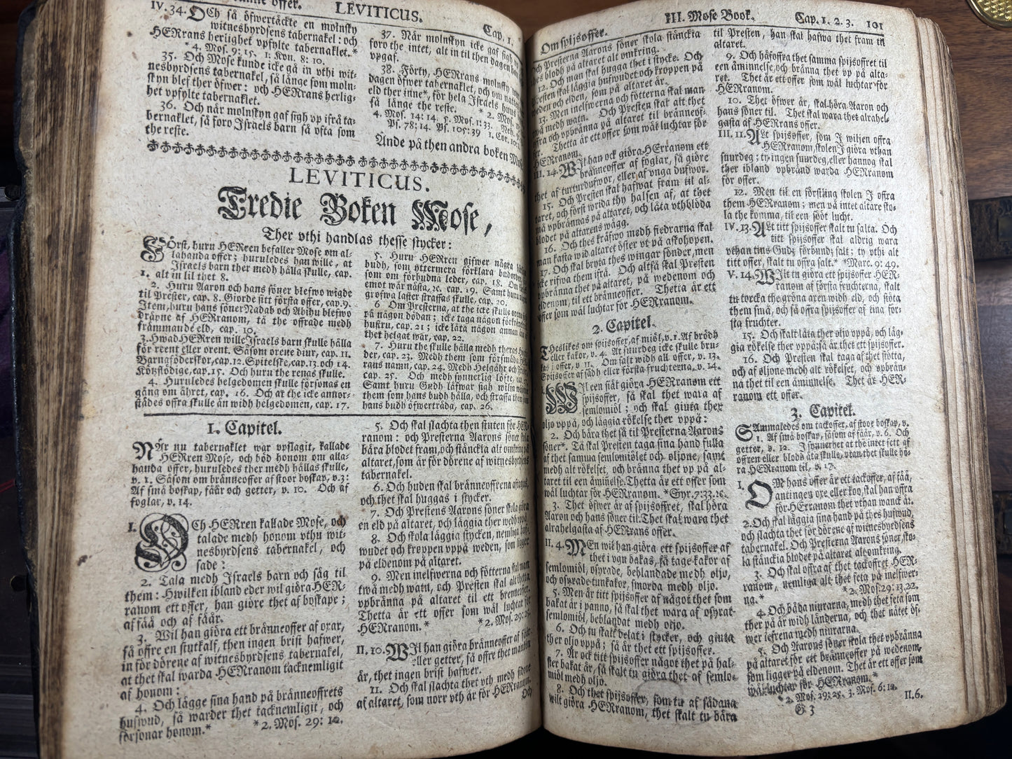 1729 Swedish Bible W/ Brass Clasps, Printed 8 Years After The Great Northern War