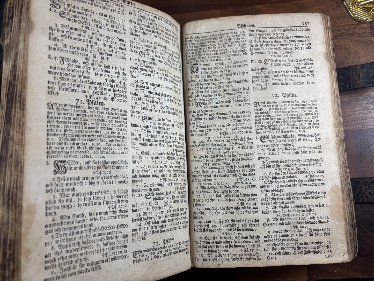 1729 Swedish Bible W/ Brass Clasps, Printed 8 Years After The Great Northern War