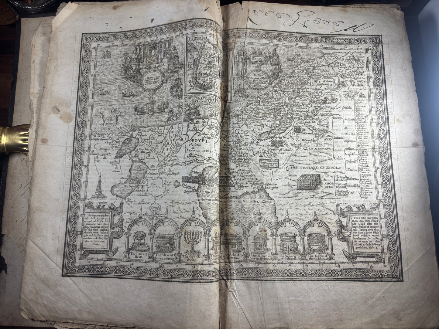 1610 Geneva "Breeches" Folio Bible Printed in Edinburgh 5x Maps and Inscriptions