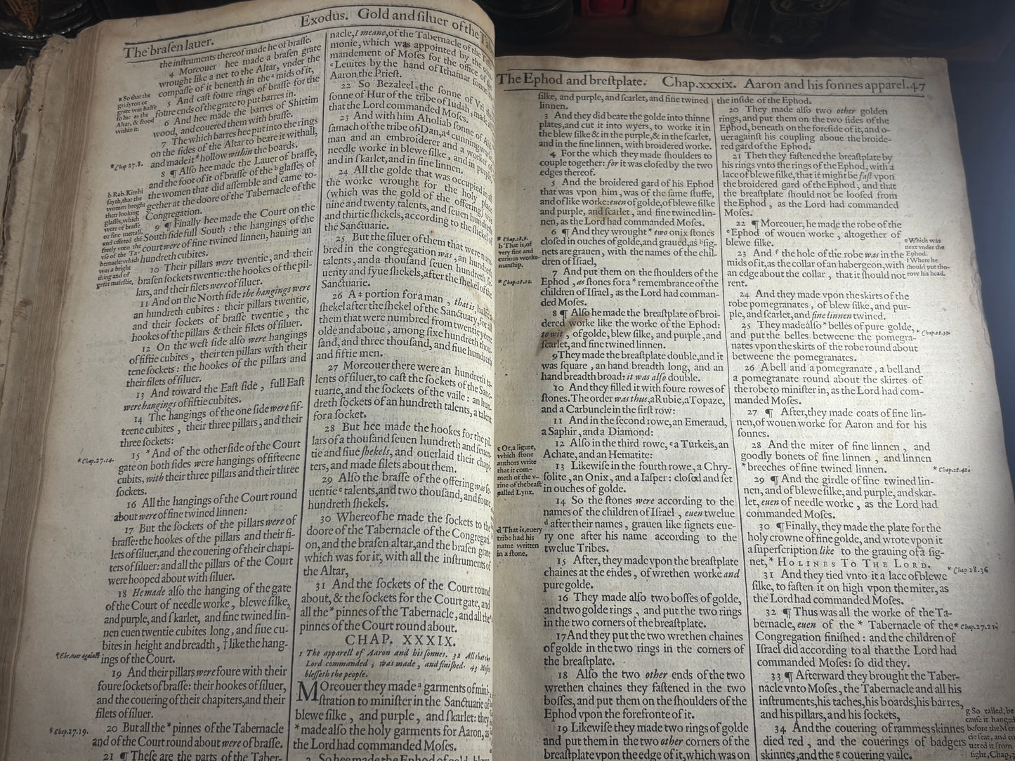 1610 Geneva "Breeches" Folio Bible Printed in Edinburgh 5x Maps and Inscriptions