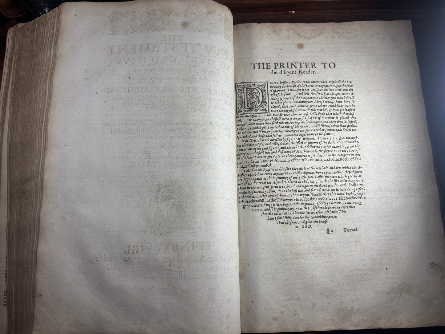 1610 Geneva "Breeches" Folio Bible Printed in Edinburgh 5x Maps and Inscriptions