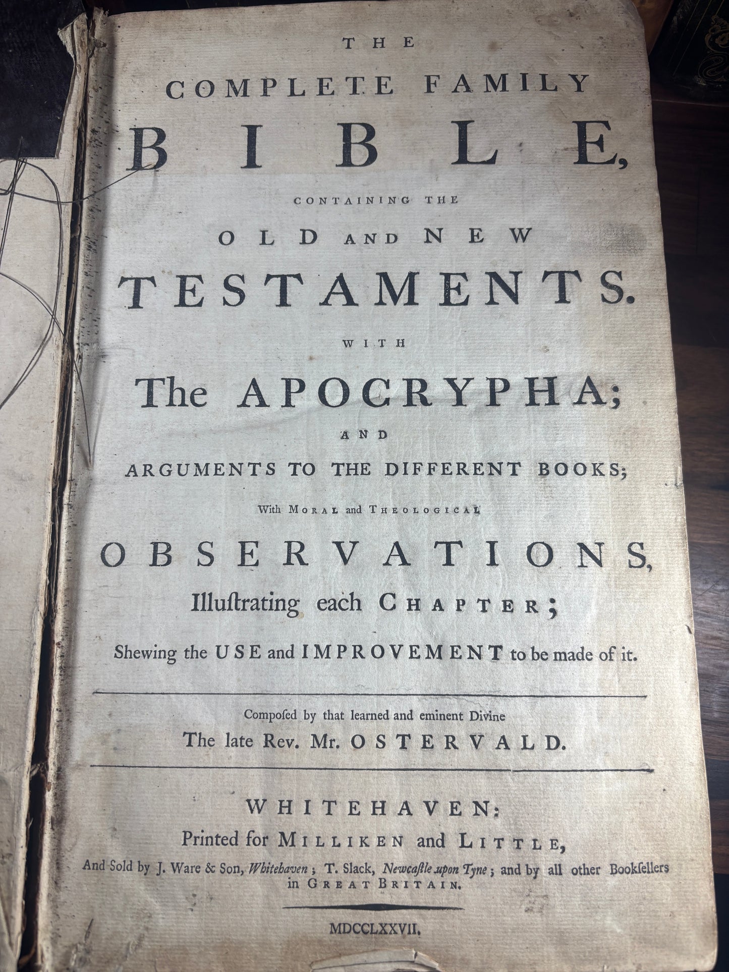 1776/7 KJV Whitehaven Family Bible, American Revolutionary War Era, Herbert 1243