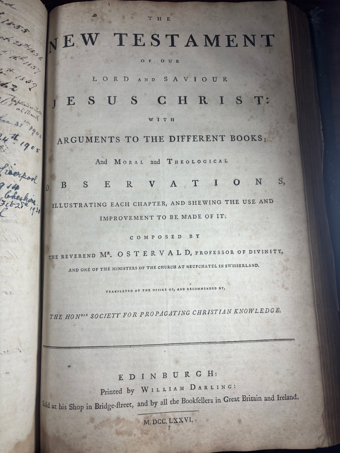 1776/7 KJV Whitehaven Family Bible, American Revolutionary War Era, Herbert 1243