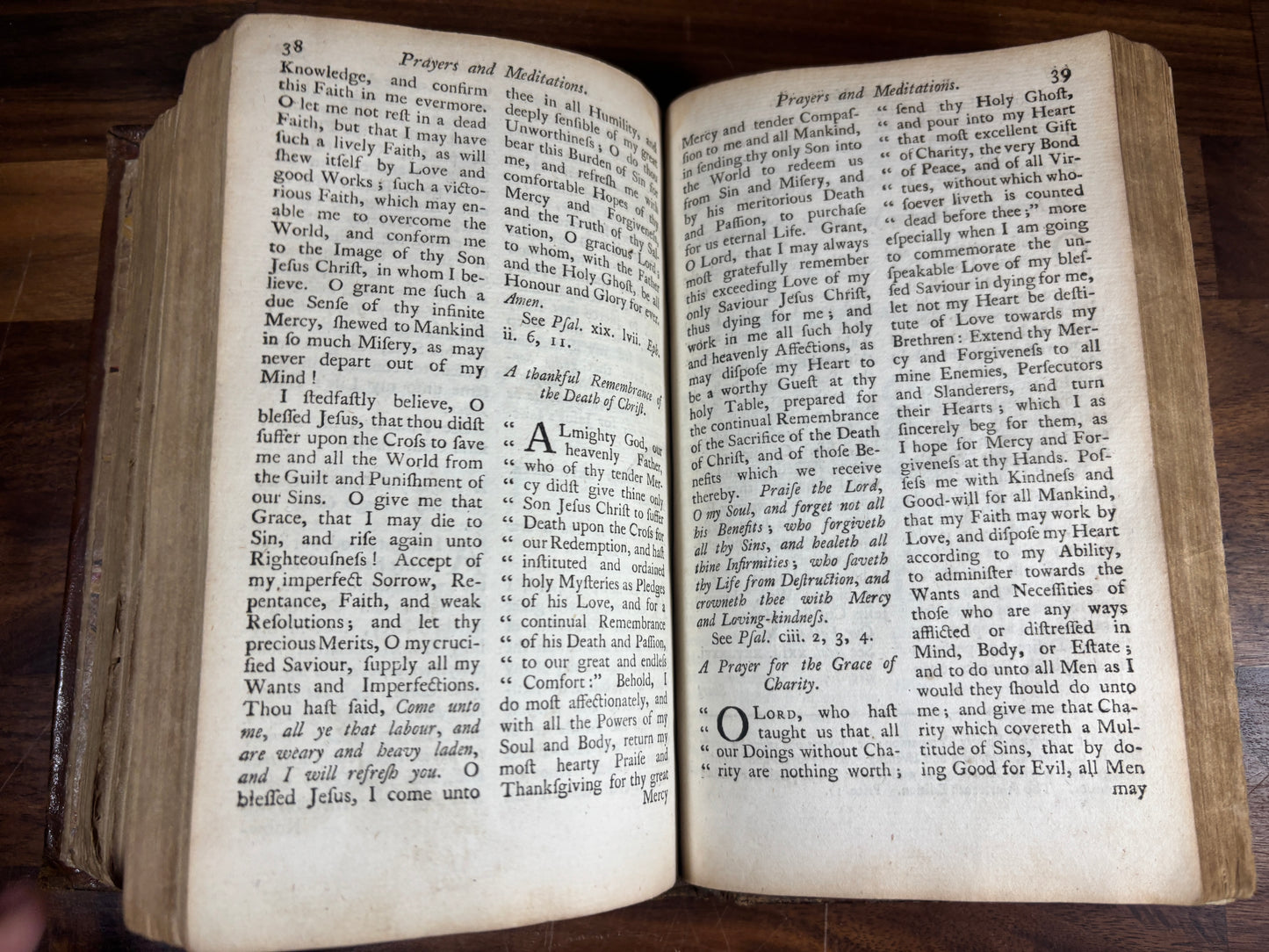 1764 Book of Common Prayer & Psalter, W/ Contemporary Binding & Hymn Inscription