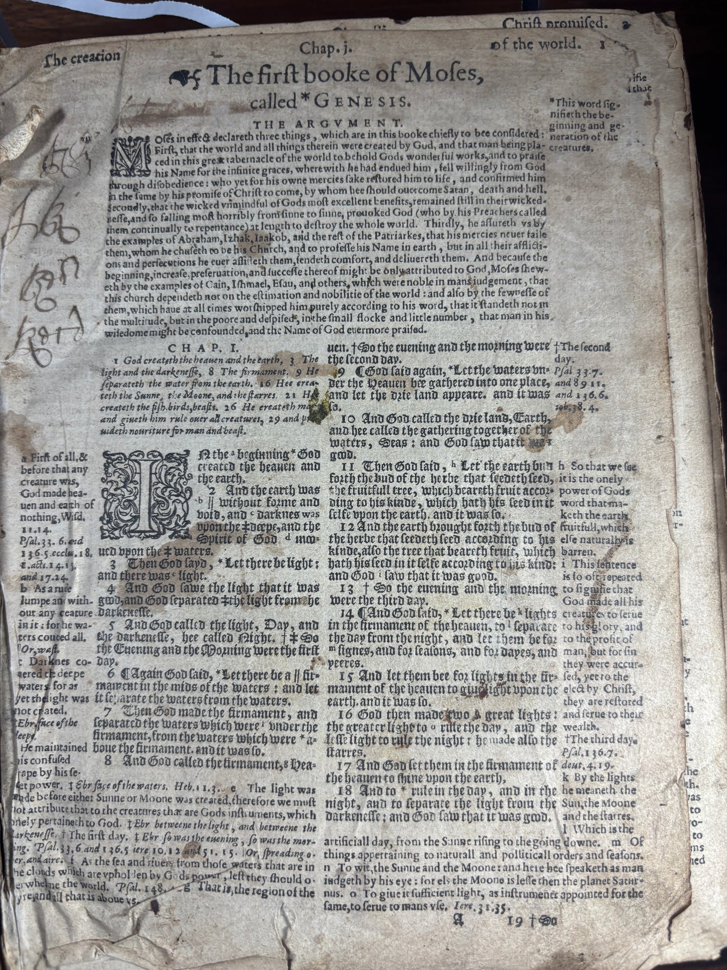 1608 Geneva Bible W/ Blind-Tooled Calf Binding, Bound W/ 1634 Psalter