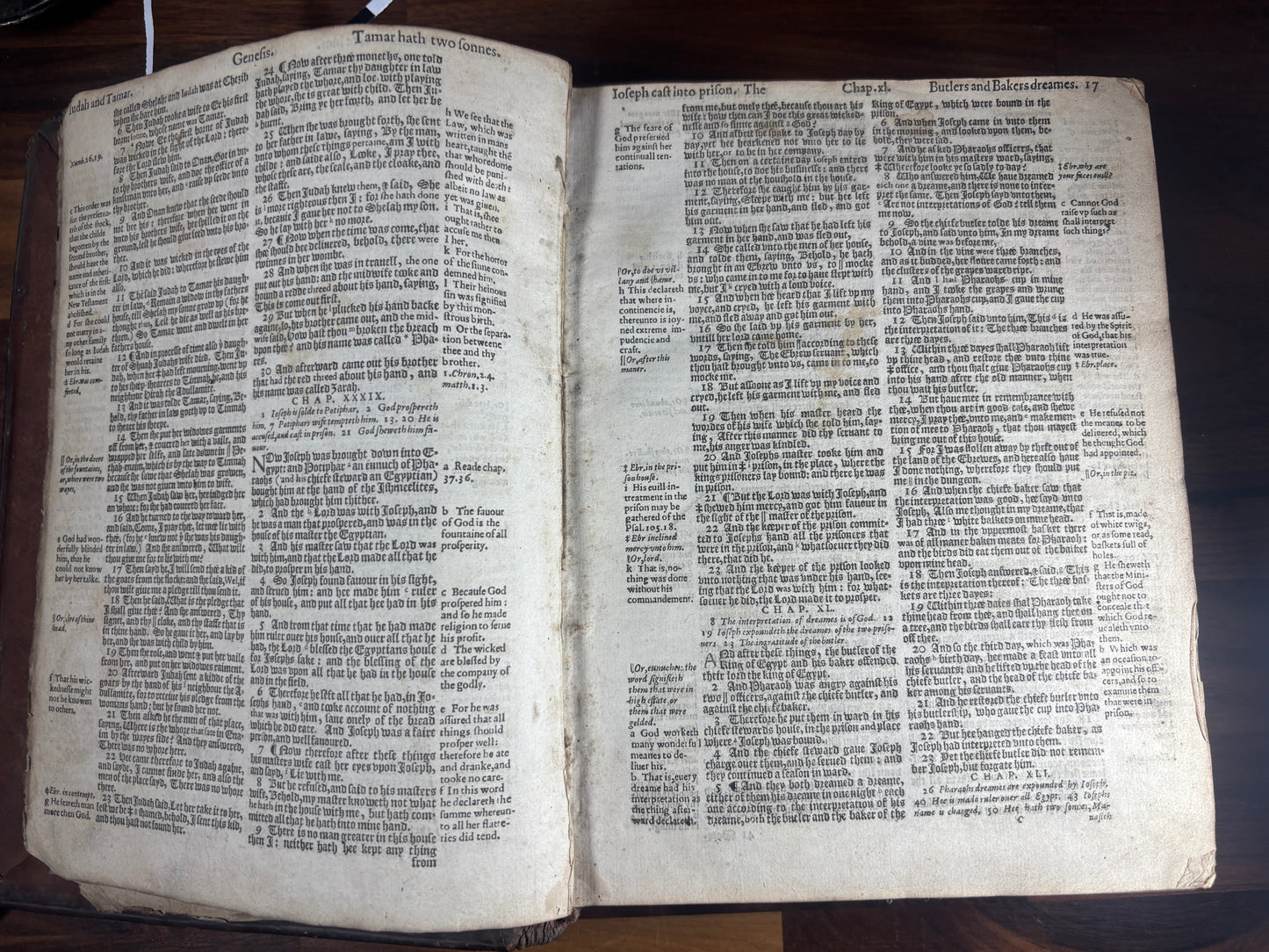 1608 Geneva Bible W/ Blind-Tooled Calf Binding, Bound W/ 1634 Psalter