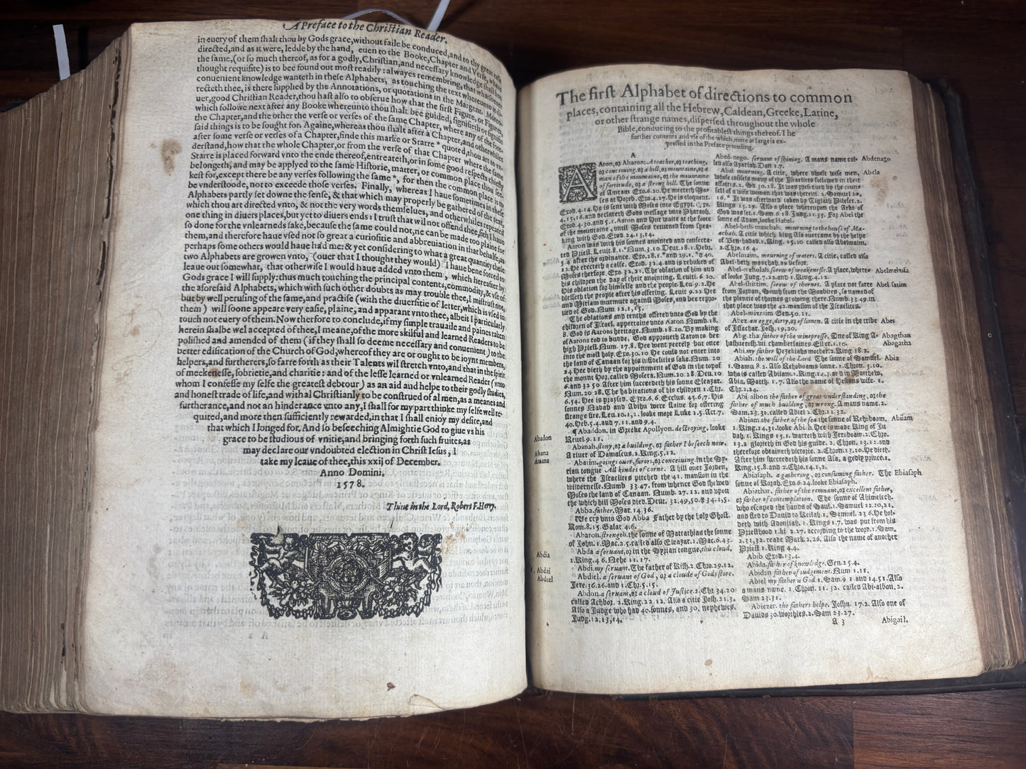 1608 Geneva Bible W/ Blind-Tooled Calf Binding, Bound W/ 1634 Psalter