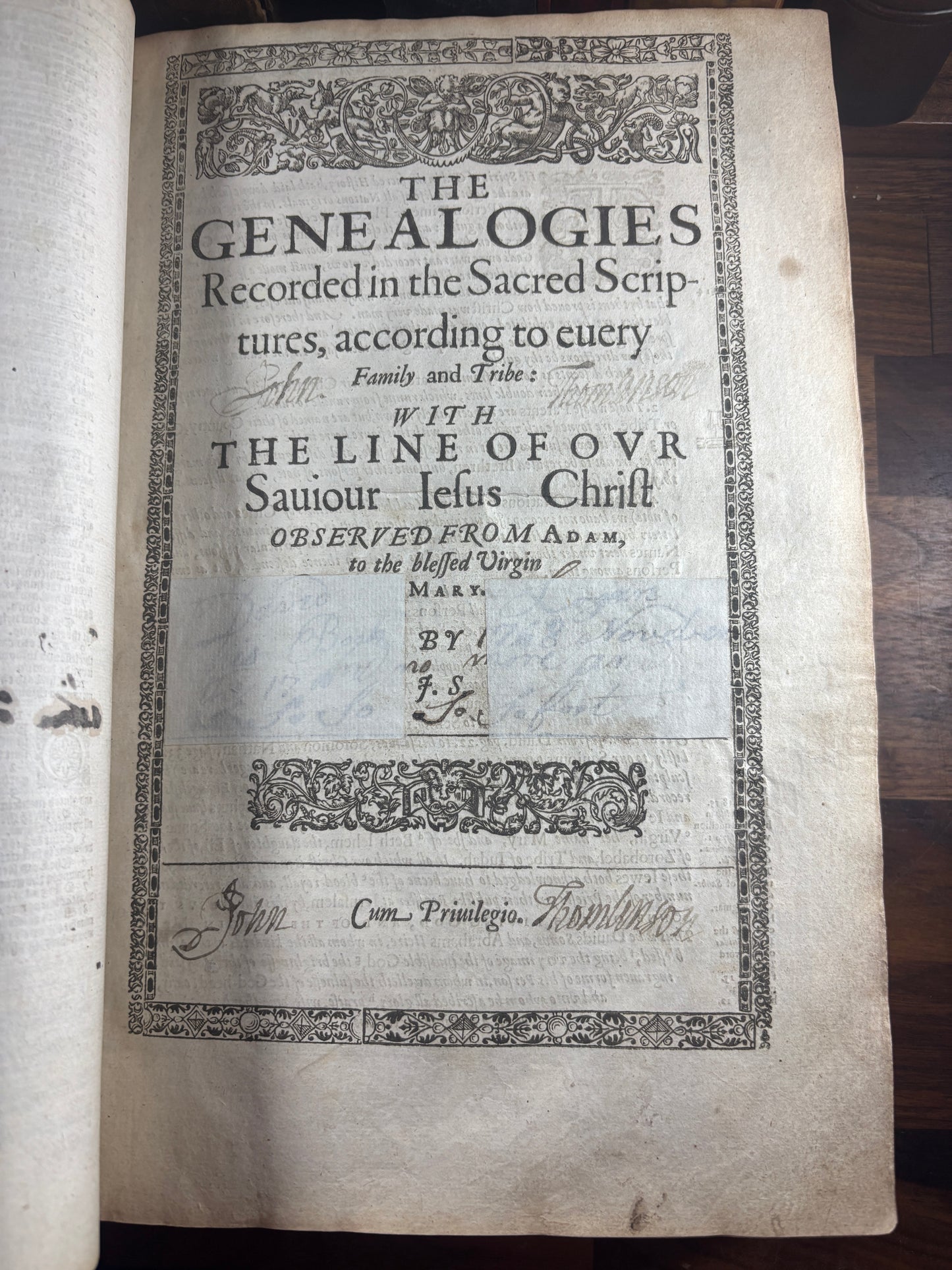 1616 Geneva "Breeches" Bible Folio, Herbert 348, Genealogies & Woodcut Prints
