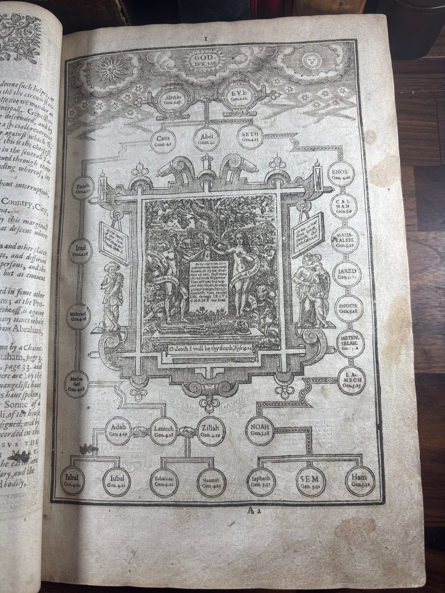 1616 Geneva "Breeches" Bible Folio, Herbert 348, Genealogies & Woodcut Prints