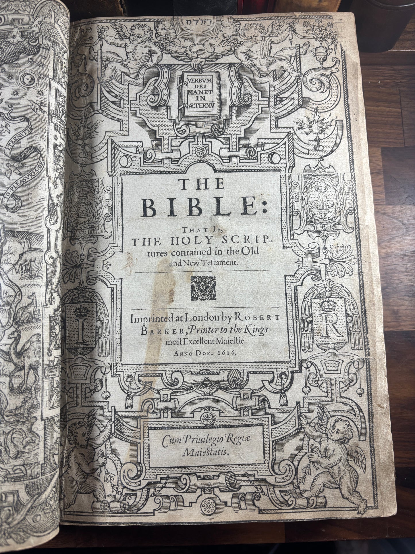 1616 Geneva "Breeches" Bible Folio, Herbert 348, Genealogies & Woodcut Prints