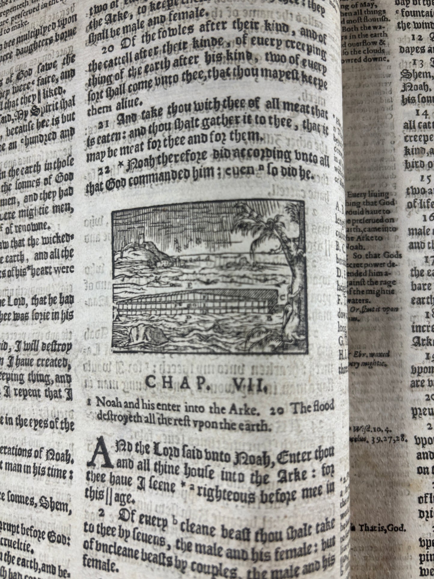 1616 Geneva "Breeches" Bible Folio, Herbert 348, Genealogies & Woodcut Prints