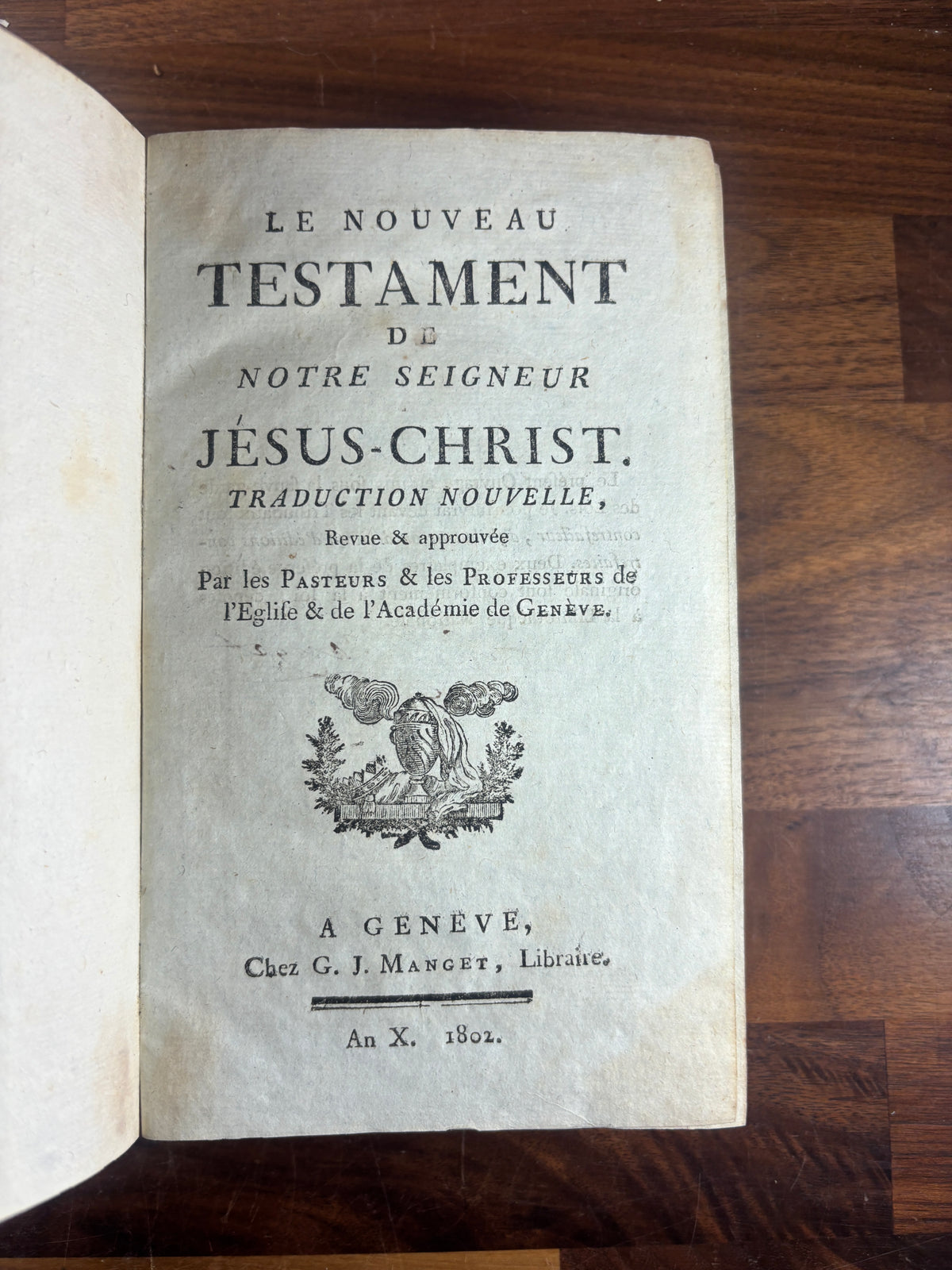 1802 French New Testament, Printed in Geneva, G. J. Manget