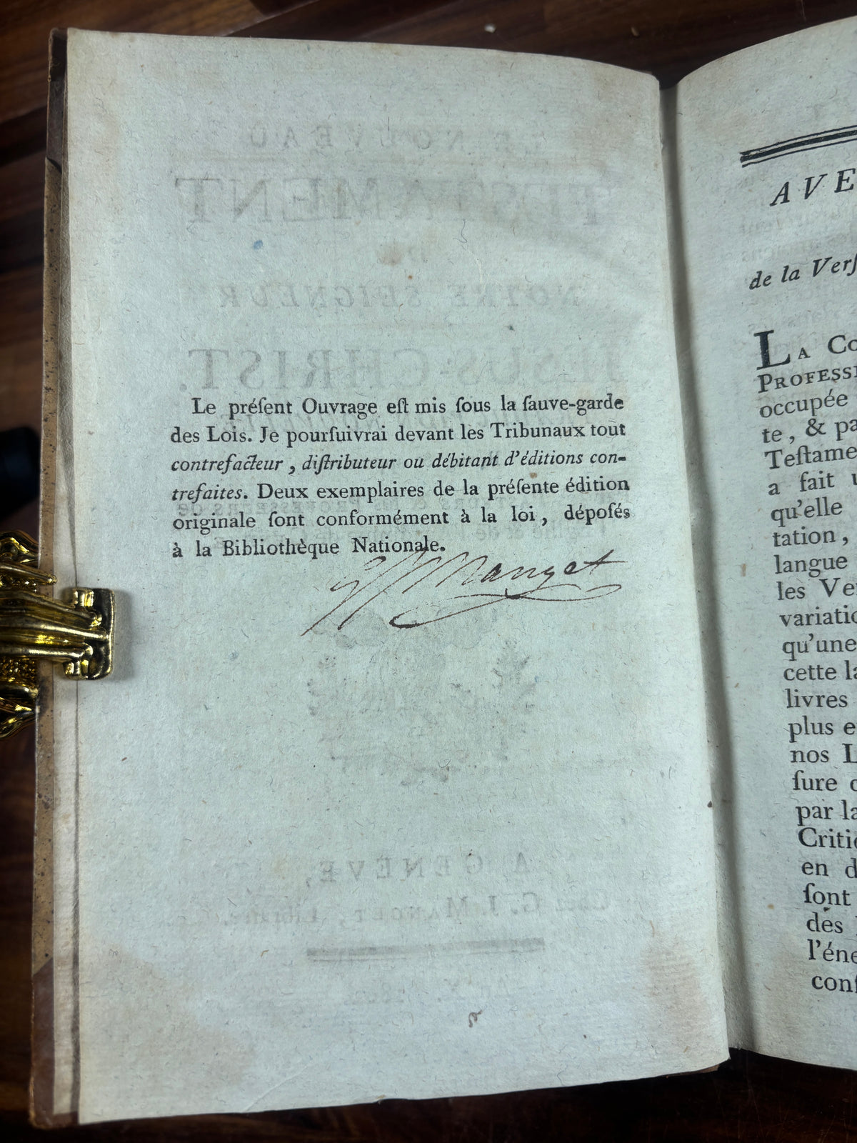 1802 French New Testament, Printed in Geneva, G. J. Manget