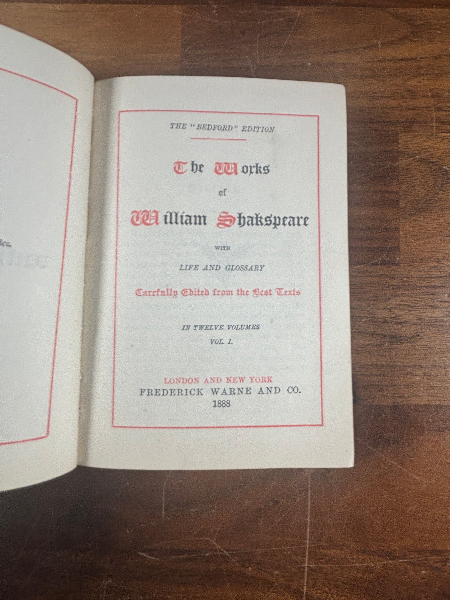 The Works of William Shakespeare, 1888 Bedford Edition, Within Presentation Box