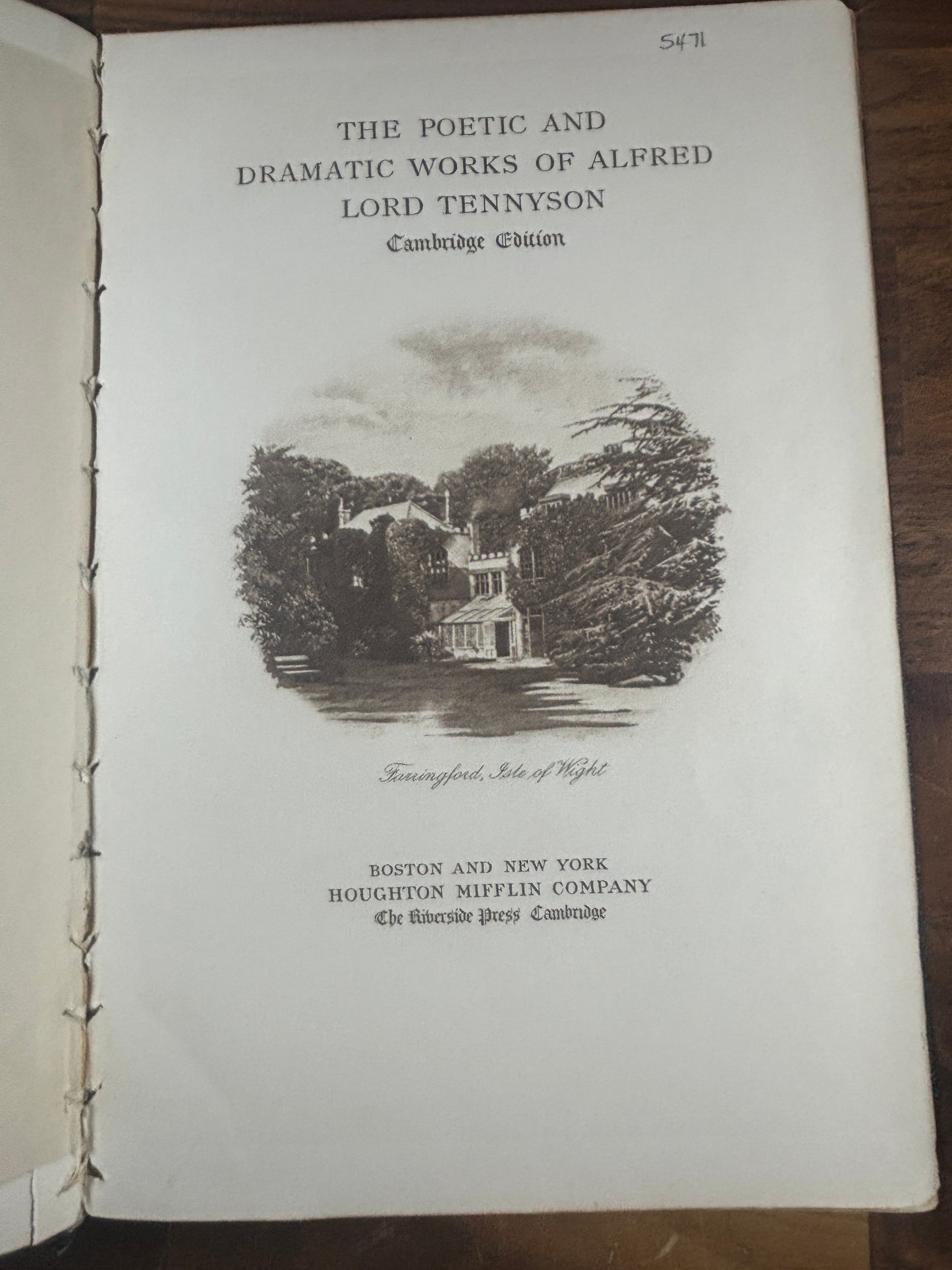 1898 First Cambeidge Edition of The Poetic and Dramatic Works of Alfred Lord Tennyson